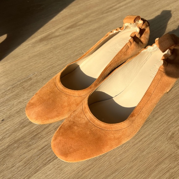 Everlane The Italian Leather Day Heel in Cognac Suede Tan Size 9 - Picture 3 of 9